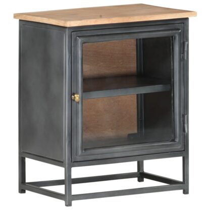 Nachttisch Grau 40x30x50 cm Massivholz Akazie - Image 10