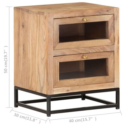 Nachttisch 40x30x50 cm Akazie Massivholz - Image 7