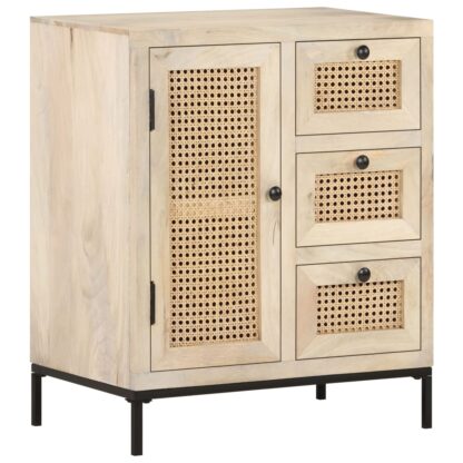 Sideboard 60x35x70 cm Mango Massivholz und Rohrgeflecht - Image 11