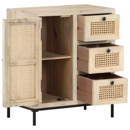 Sideboard 60x35x70 cm Mango Massivholz und Rohrgeflecht - Image 3