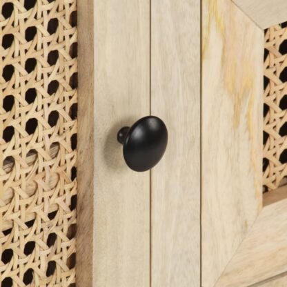 Sideboard 60x35x70 cm Mango Massivholz und Rohrgeflecht - Image 6
