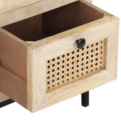 Sideboard 60x35x70 cm Mango Massivholz und Rohrgeflecht - Image 7