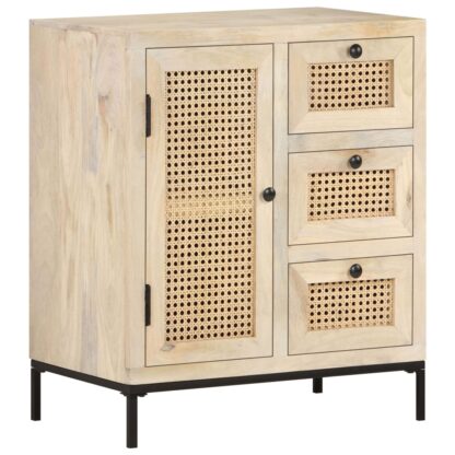 Sideboard 60x35x70 cm Mango Massivholz und Rohrgeflecht - Image 9