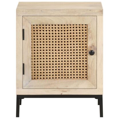 Nachttisch 40x30x50 cm Mango Massivholz und Rohrgeflecht - Image 2