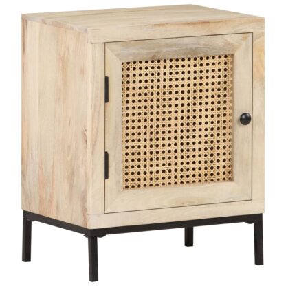 Nachttisch 40x30x50 cm Mango Massivholz und Rohrgeflecht - Image 11