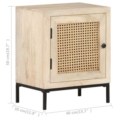 Nachttisch 40x30x50 cm Mango Massivholz und Rohrgeflecht - Image 7