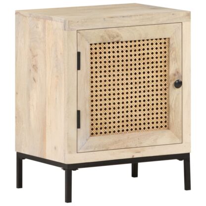 Nachttisch 40x30x50 cm Mango Massivholz und Rohrgeflecht - Image 8