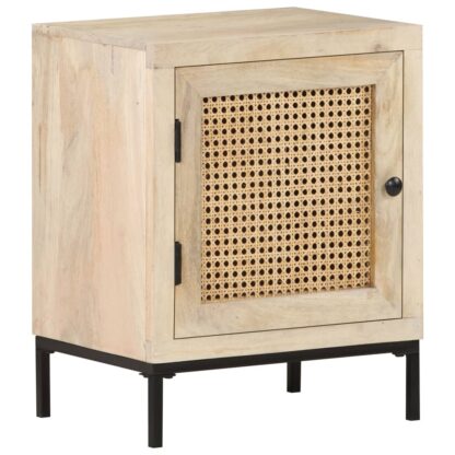 Nachttisch 40x30x50 cm Mango Massivholz und Rohrgeflecht - Image 9