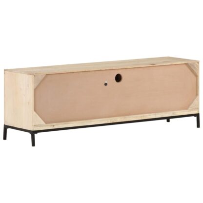 TV-Schrank 120x30x40 cm Mango Massivholz und Rohrgeflecht - Image 4