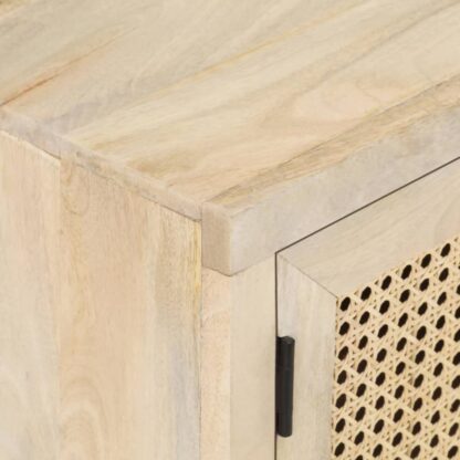 TV-Schrank 120x30x40 cm Mango Massivholz und Rohrgeflecht - Image 5