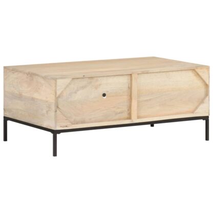 Couchtisch 90x50x37 cm Mango Massivholz und Rohrgeflecht - Image 4