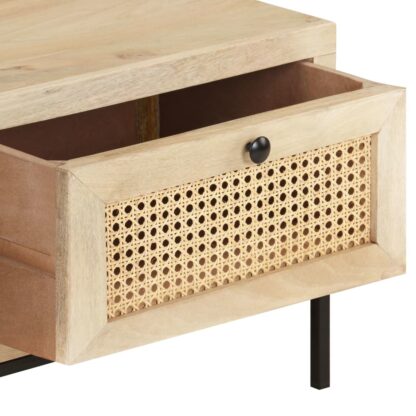 Couchtisch 90x50x37 cm Mango Massivholz und Rohrgeflecht - Image 6