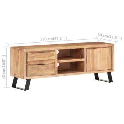 TV-Schrank 120x30x42 cm Akazie Massivholz mit Naturkanten - Image 9