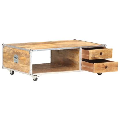 Couchtisch 89x59x33 cm Massives Raues Mangoholz - Image 2