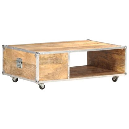Couchtisch 89x59x33 cm Massives Raues Mangoholz - Image 4