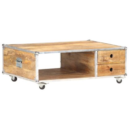 Couchtisch 89x59x33 cm Massives Raues Mangoholz - Image 9