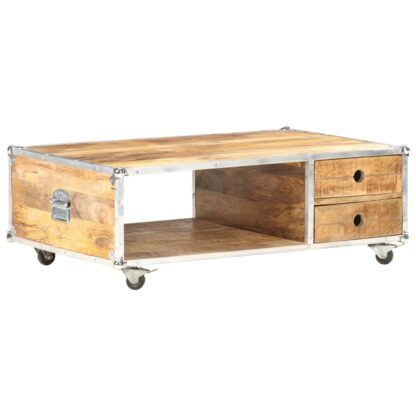 Couchtisch 89x59x33 cm Massives Raues Mangoholz - Image 10