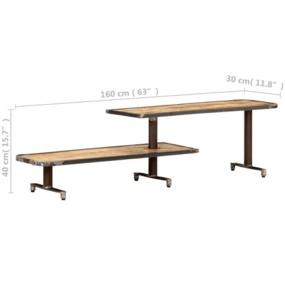 TV-Schrank 160x30x40 cm Massivholz Mango - Image 7