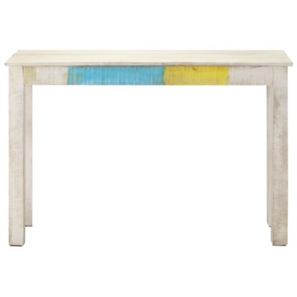 Konsolentisch Weiß 115x35x77 cm Raues Mangoholz - Image 2