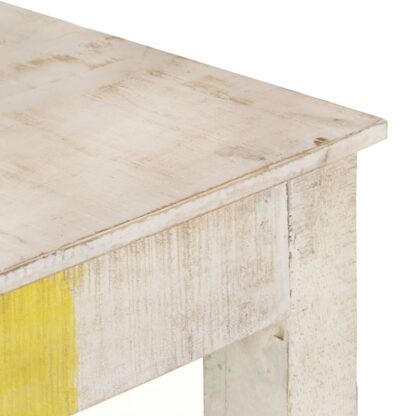 Konsolentisch Weiß 115x35x77 cm Raues Mangoholz - Image 4