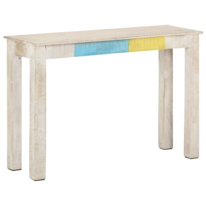 Konsolentisch Weiß 115x35x77 cm Raues Mangoholz - Image 8