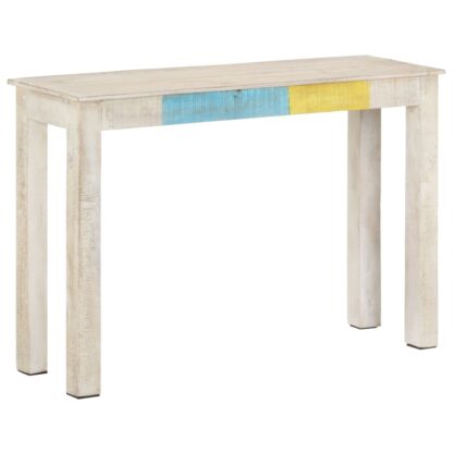 Konsolentisch Weiß 115x35x77 cm Raues Mangoholz - Image 9