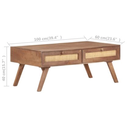 Couchtisch 100x60x40 cm Mango Massivholz - Image 8