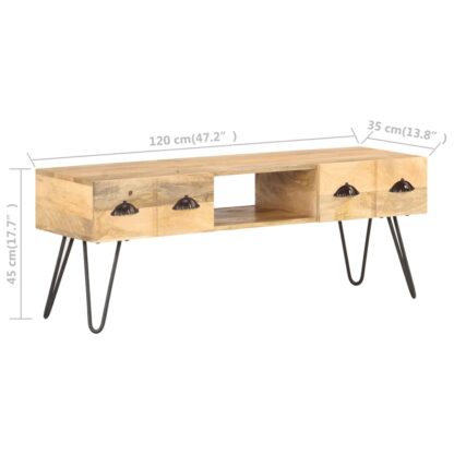 TV-Schrank 120x35x45 cm Mango Massivholz - Image 5