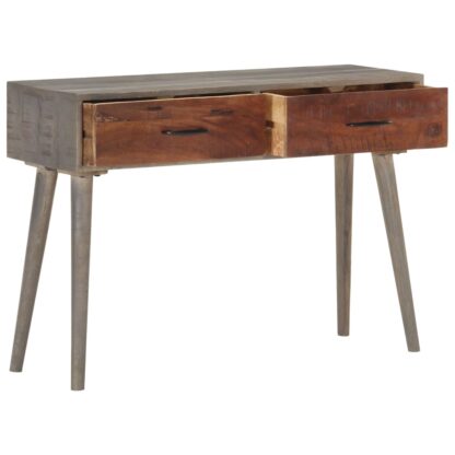 Konsolentisch Grau 110x35x75 cm Raues Mango-Massivholz - Image 2
