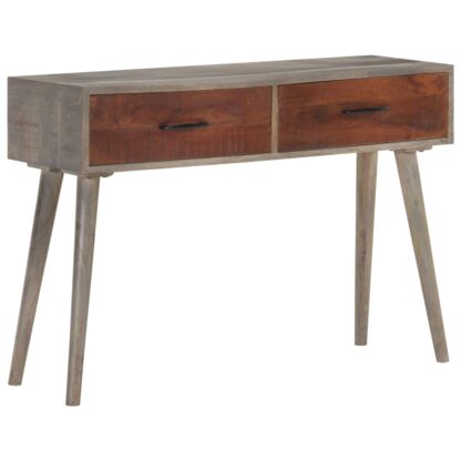 Konsolentisch Grau 110x35x75 cm Raues Mango-Massivholz - Image 7