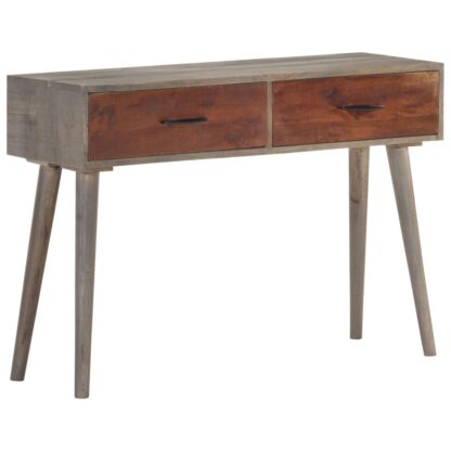 Konsolentisch Grau 110x35x75 cm Raues Mango-Massivholz - Image 8