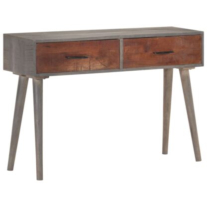Konsolentisch Grau 110x35x75 cm Raues Mango-Massivholz - Image 9
