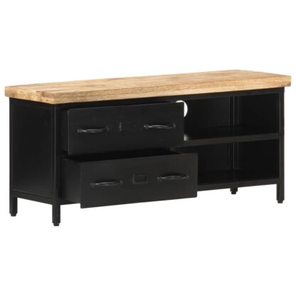 TV-Schrank 90x30x41 cm Raues Mangoholz - Image 2