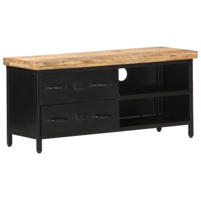 TV-Schrank 90x30x41 cm Raues Mangoholz - Image 11