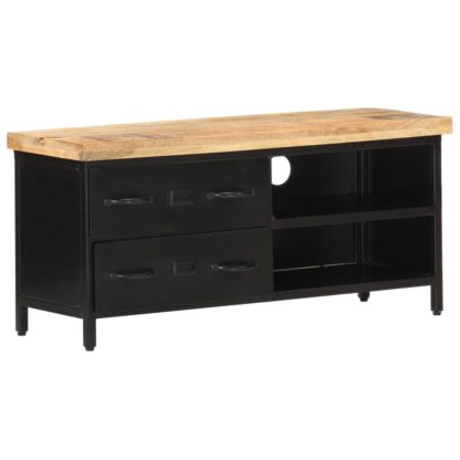 TV-Schrank 90x30x41 cm Raues Mangoholz - Image 10