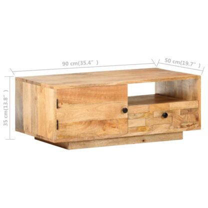 Couchtisch 90x50x35 cm Mango Massivholz - Image 7