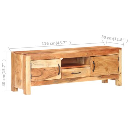 TV-Schrank 116x30x40 cm Massivholz Akazie - Image 8