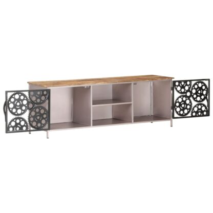 TV-Schrank 120x30x40 cm Raues Mangoholz - Image 3