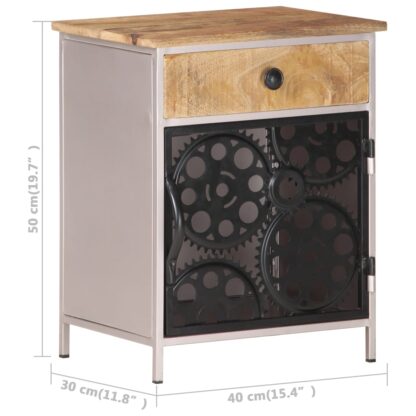 Nachttisch 40x30x50 cm Raues Mangoholz - Image 7