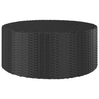 Teetisch Schwarz 68x68x30 cm Poly Rattan