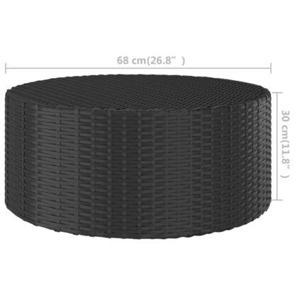 Teetisch Schwarz 68x68x30 cm Poly Rattan - Image 4