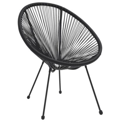 Moon-Gartenstühle 2 Stk. Rattan Schwarz - Image 2
