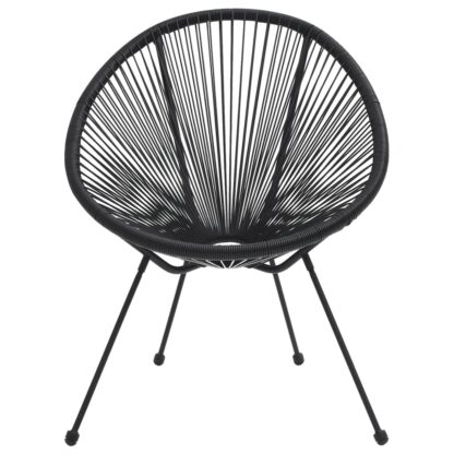 Moon-Gartenstühle 2 Stk. Rattan Schwarz - Image 3