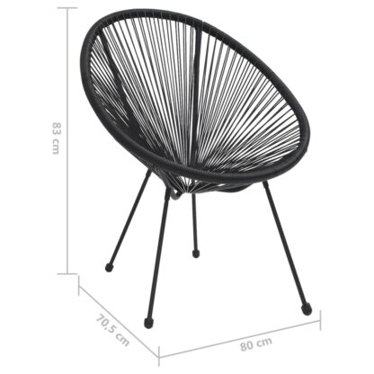 Moon-Gartenstühle 2 Stk. Rattan Schwarz - Image 7