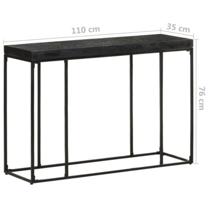 Konsolentisch Schwarz 110x35x76 cm Massivholz Akazie und Mango - Image 6