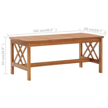Couchtisch 102x50x43 cm Massivholz Akazie - Image 6