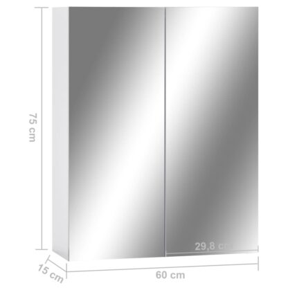 Bad-Spiegelschrank Weiß 60x15x75 cm MDF - Image 6