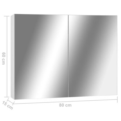 Bad-Spiegelschrank Weiß 80x15x60 cm MDF - Image 6