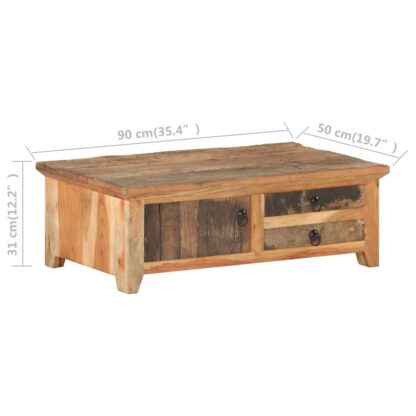 Couchtisch 90x50x31 cm Recyceltes Massivholz - Image 7