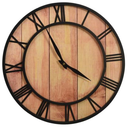 Wanduhr 39 cm Braun und Schwarz MDF und Eisen - Image 2